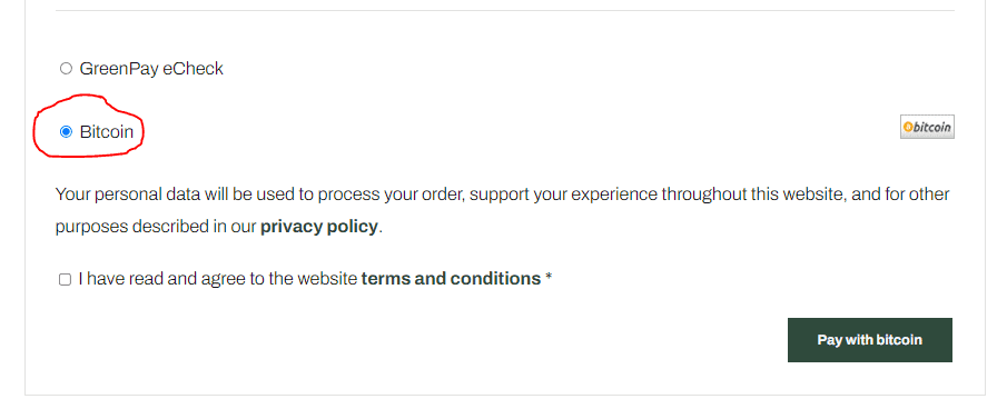 bitcoin payment option